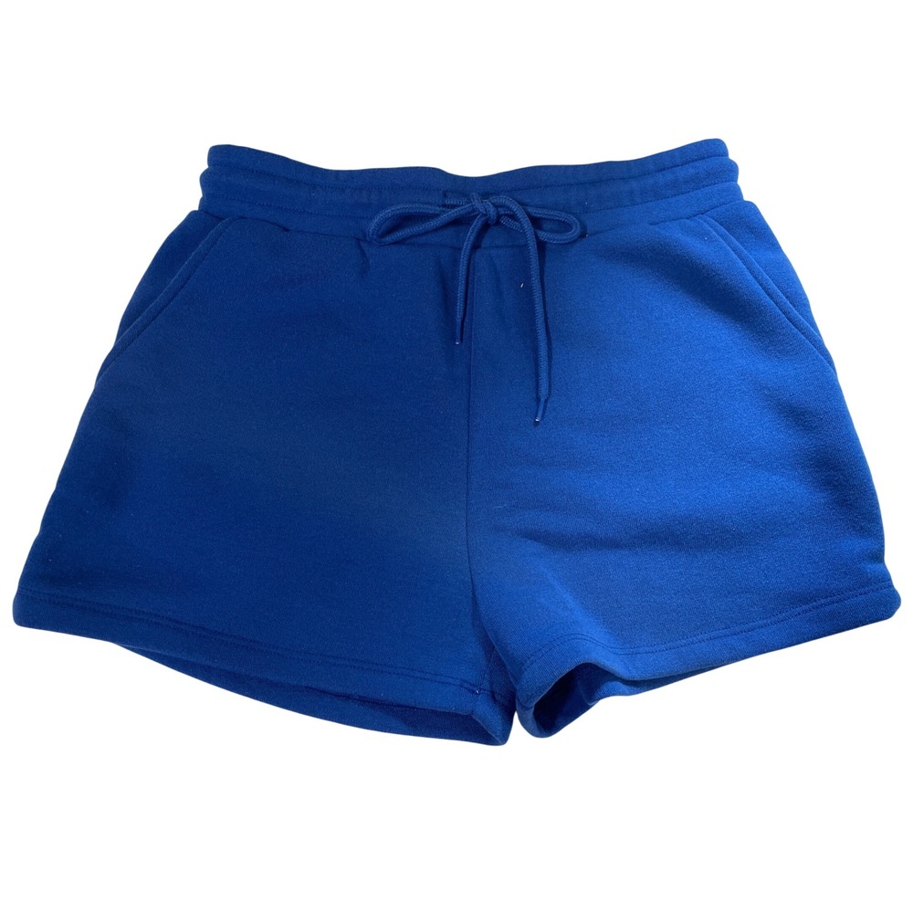 Ambiance Royal Blue Fleece Sweat Shorts Drawstring Pockets Small 76303